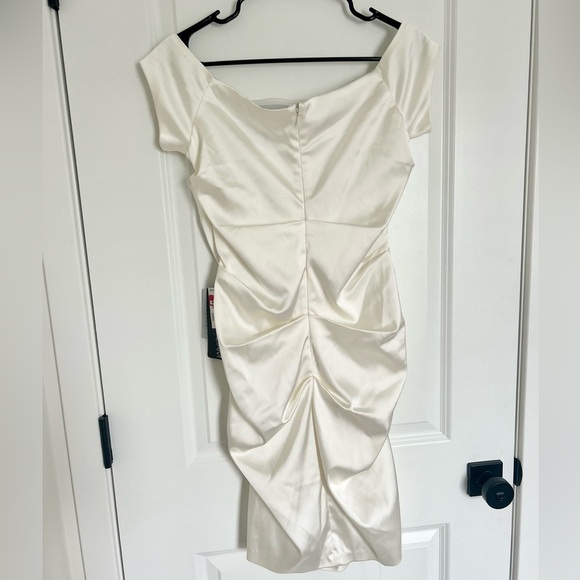 NWT Nordstrom Betsy & Adam Cream Satin Midi Dress Wedding Bridal Size 10 - Picture 4 of 4